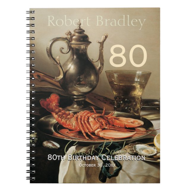 80th Birthday Celebration Customizable Guest Book (Front)