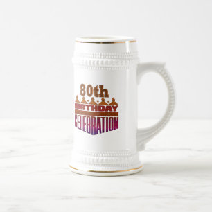 80th Birthday Celebration Gifts Beer Stein