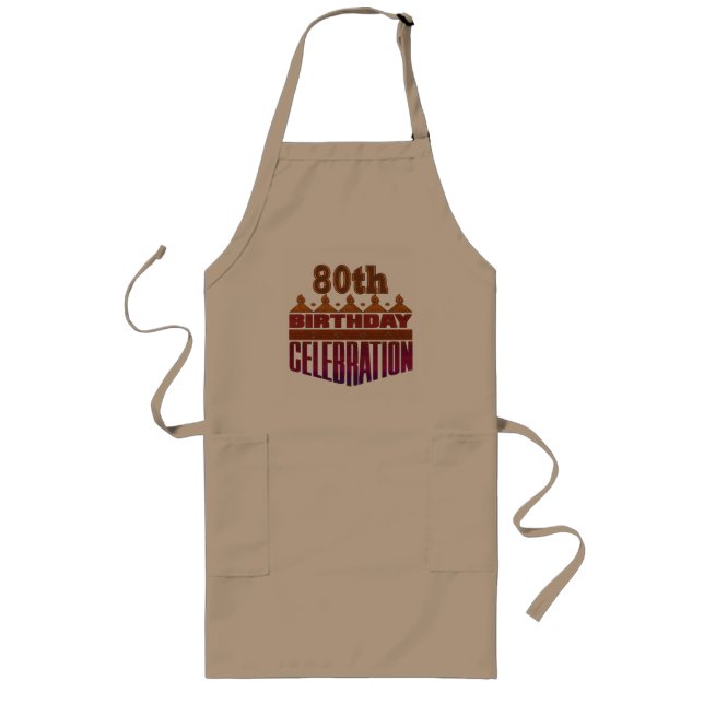 80th Birthday Celebration Gifts Long Apron (Front)