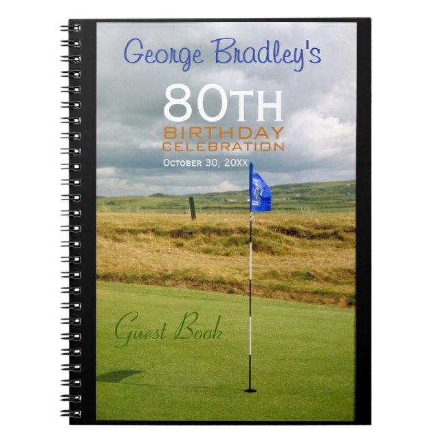 80th Birthday Celebration Golf Guest Book (Front)