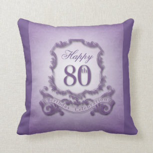 80th Birthday Celebration with Message (back) Throw Pillow