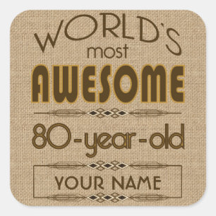 80th Birthday Celebration World Best Fabulous Square Sticker