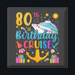 80th Birthday Cruise B-Day Party Square Magnet<br><div class="desc">80th Birthday Cruise B-Day Party Funny design Gift Classic Square Magnet Classic Collection.</div>
