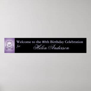 80th Birthday Custom Banner Poster 60x11