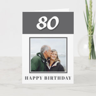 80th Birthday Custom Photo Personalized Card
