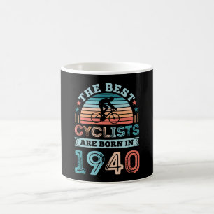 80th Birthday Cycling Gift Best Cyclist born 1940 Coffee Mug