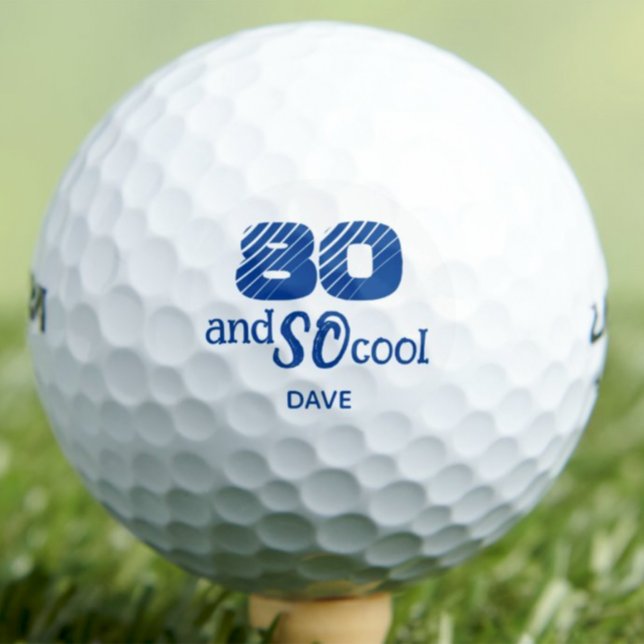 80th Birthday Dad Gift – Blue Cool 80 Years Golf Balls (Creator Uploaded)