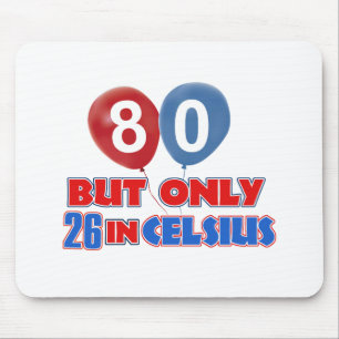 80th birthday designs mouse pad