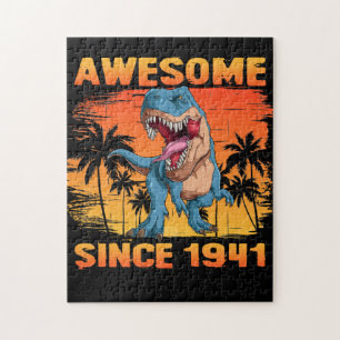 80th Birthday Dinosaur 80 Year Old Jigsaw Puzzle