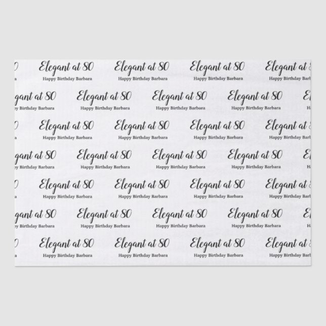 80th Birthday Elegant at 80 Personalize  Tissue Paper (Front)