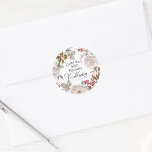80th Birthday Elegant December Floral Classic Round Sticker<br><div class="desc">A beautifully unique and elegant floral design to celebrate an 80th birthday in the month of December, this custom sticker has a lovely floral wreath that includes pink roses, holly with red berries and greenery encircling the text. The look is feminine and classy. Personalize the text template with the guest...</div>