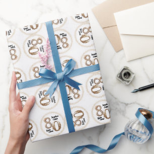 80th Birthday Elegant Party Wrapping Paper