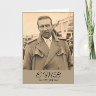 80th Birthday Elegant Photo Monogram Male Birthday Card