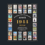 80th Birthday Family Photo Collage 32 Photographs Fleece Blanket<br><div class="desc">Personalized 80th Birthday Fleece Photo Blanket | Customizable with 32 Pictures. Personalized gift fleece blanket with 32 photos of your choice. A wonderful gift idea to commemorate a special birthday for that wonderful person. TOP TIP: If you Pre-crop your photos into a square shape before you upload them you have...</div>