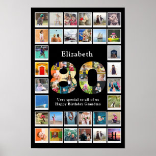 80th Birthday Family Photo Template Keepsake Poster