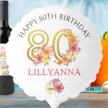 80th Birthday Floral Gold Number 80 Personalized Balloon<br><div class="desc">80th birthday party balloon with personalized wording and gold number 80 decorated with pretty flowers. Feminine and elegant design with watercolor floral arrangements in shades of pink yellow orange and purple. Perfect for 80th birthday gift wrapping, envelope seals and party decorations for spring or summer birthday lunch, garden tea party...</div>
