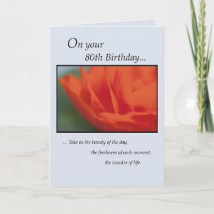 80th Birthday Flower Card