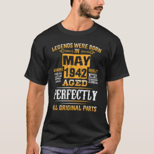 80th Birthday For Legends Born May 1942 80 Years T-Shirt