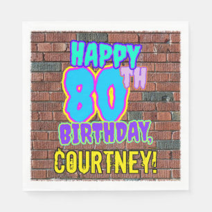 80th Birthday ~ Fun, Urban Graffiti Inspired Look Napkin