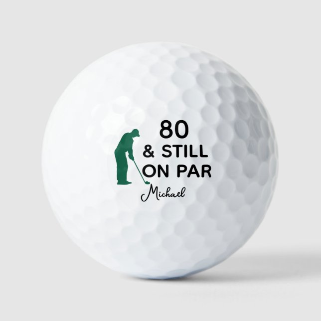 80th Birthday Funny Custom Golf Ball with Name (Front)