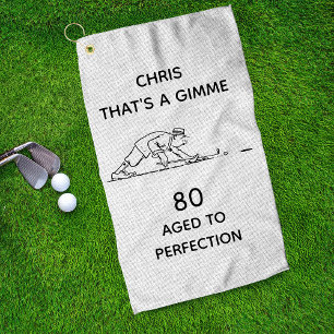80th Birthday Funny Golfer Personalized Name Golf Towel