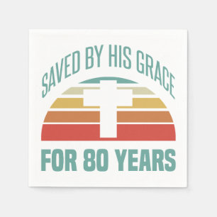 80th Birthday Gift For Christians Napkin