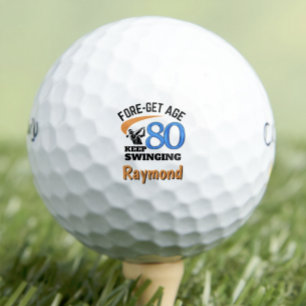 80th Birthday Gift For Stepfather - Cool Golfer Golf Balls