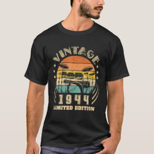 80th Birthday Gifts Drums Drummer Retro 1944 T-Shirt