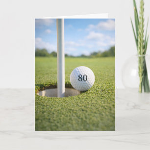 80th Birthday Golf Putt at the Edge Card