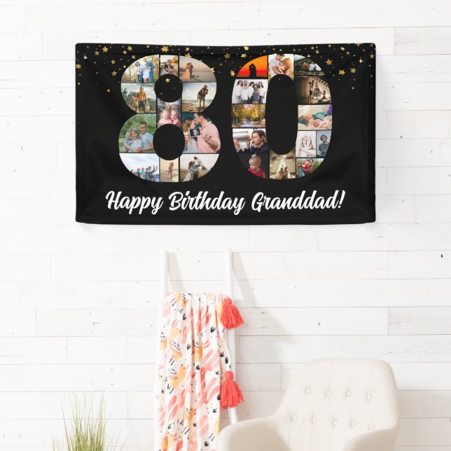 80th birthday grandparent photo montage banner (Insitu)