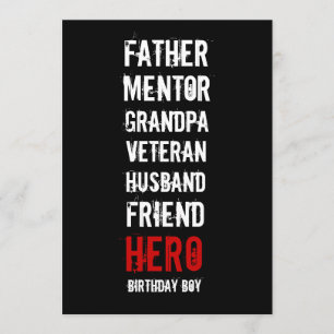 80th Birthday Hero Party Invitation