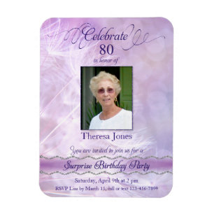 80th Birthday Invitation Photo Magnets