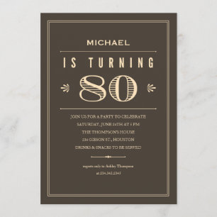 80th Birthday Invitations for Men
