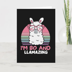 80th Birthday Llamazing Llama 80 Year Old Birthday Card