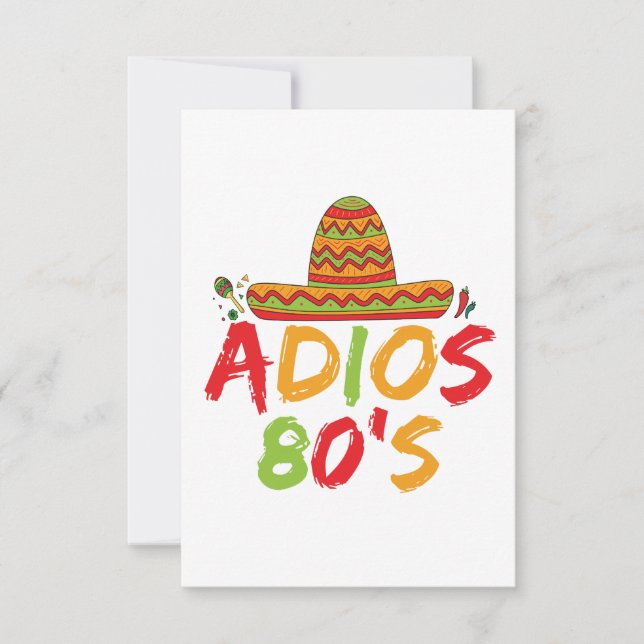 80th Birthday Mexican Party Cinco de Mayo Fiesta Thank You Card (Front)