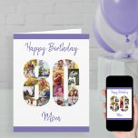 80th Birthday Mom Number 80 Photo Collage Big Card<br><div class="desc">Create your own 80th Birthday Card with a unique photo collage. This big birthday card has a big number 80 filled with your favourite family photos and it can be personalized for mom or with a name. The template is set up for you to edit the messages inside the card...</div>