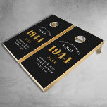 80th Birthday Name 1944 Black Gold Elegant Chic Cornhole Set<br><div class="desc">80th Birthday 1944 Black and Gold Chic Elegant Personalized Cornhole Set. Celebrate in style with this 80th Birthday 1944 Black and Gold Elegant Chic Personalized Cornhole Set. This unique game set offers a modern and stylish twist to the traditional cornhole game. With its black and gold theme, this set is...</div>