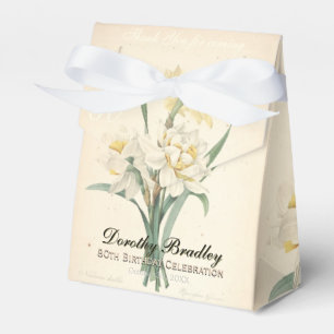 80th Birthday Narcissus Custom Thank You Favour Favor Box