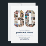 80th Birthday Number 80 Custom Photo Collage Invitation<br><div class="desc">Celebrate momentous 80th Birthday with this cute invitation. It's a personalized photo collage invite that allows you to create a truly unique and memorable design. This customizable template lets you insert your own cherished photos, capturing the precious moments of your life. This invitation is perfect for commemorating your eightieth birthday....</div>
