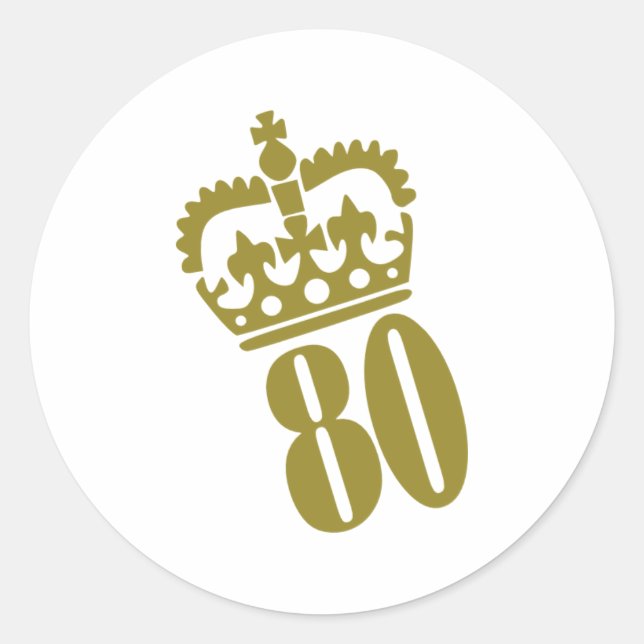 80th Birthday - Number – Eighty Classic Round Sticker (Front)