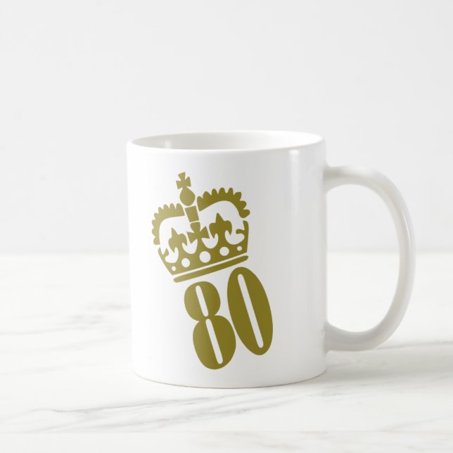 80th Birthday - Number – Eighty Coffee Mug (Right)