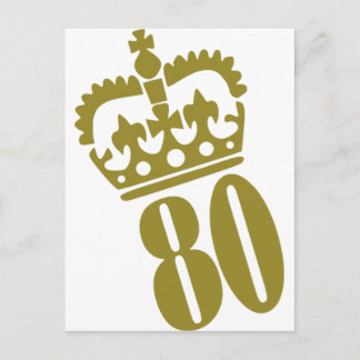 80th Birthday - Number – Eighty Postcard