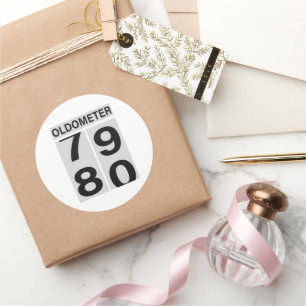 80th Birthday Oldometer Classic Round Sticker