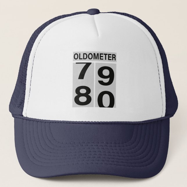 80th Birthday Oldometer Trucker Hat (Front)