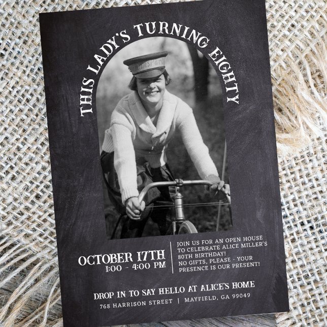 80th Birthday Open House Photo Invitation (Creator Uploaded)
