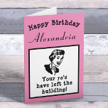 80th Birthday Over The Hill Funny Personalized Card<br><div class="desc">Say happy 80th birthday and have some fun with this vintage retro style birthday card with that "over the hill" vibe. Easily customized using the template provided. Celebrate your loved one's 80th birthday with a personalized card that will bring a smile to their face! Our card features a bright pink...</div>