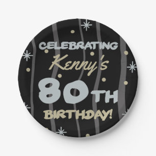 80th Birthday Party Add Your Name Paper Plate