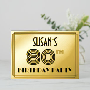 80th Birthday Party — Art Deco Style “80” & Name