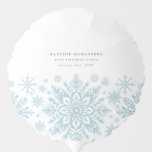 80th Birthday Party Blue White Snowflake Custom Balloon<br><div class="desc">Very elegant blue watercolor snowflakes create a pretty border along the bottom of this birthday custom balloon. Modern and minimalist design has an open and airy feel. The contemporary aesthetic will appeal to people of all ages.</div>