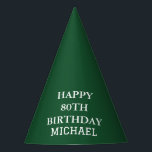 80th Birthday Party Celebration Green Adult Hat<br><div class="desc">Green,  modern,  celebration,  80th Birthday party hats.</div>